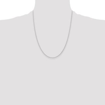 10K White Gold 1.15mm Carded Cable Rope Chain