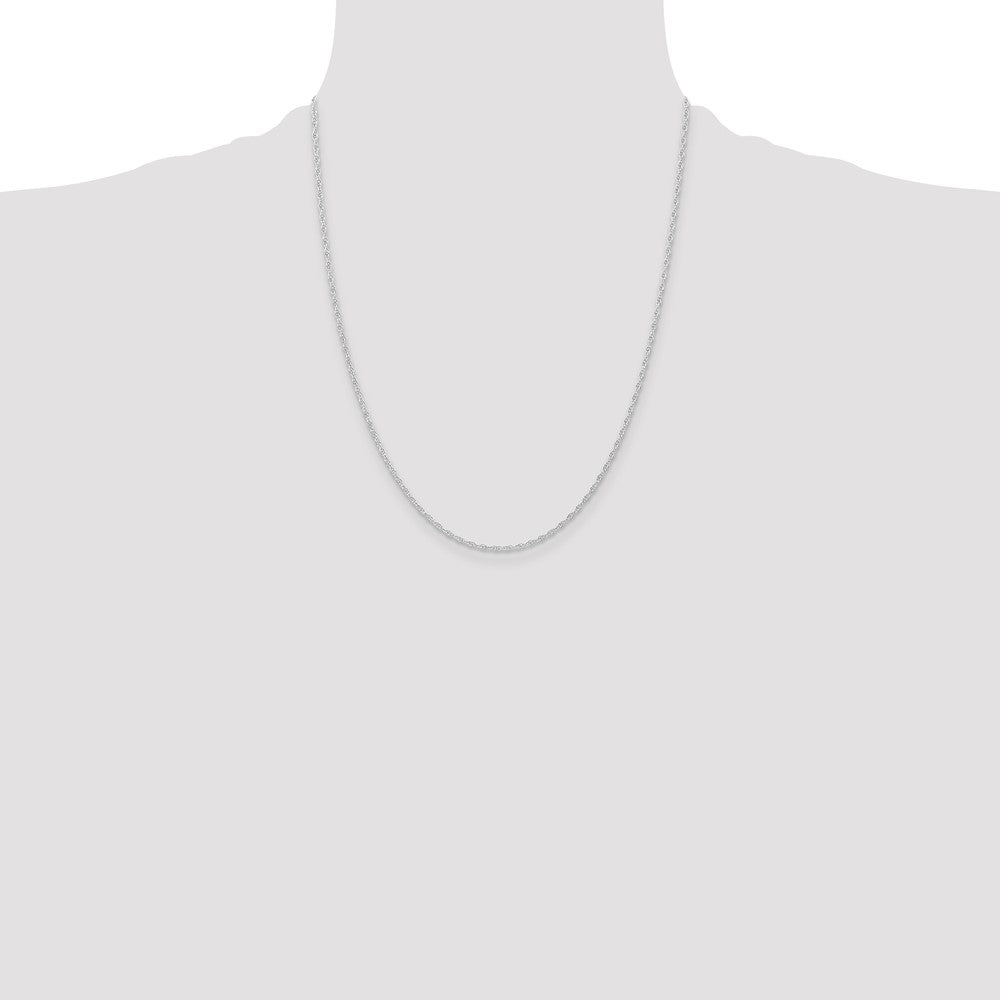 10K White Gold 1.15mm Carded Cable Rope Chain