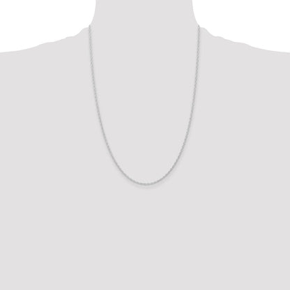 10K White Gold 1.15mm Carded Cable Rope Chain