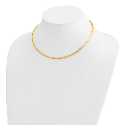 10k 3mm Domed 16 inch Omega Necklace