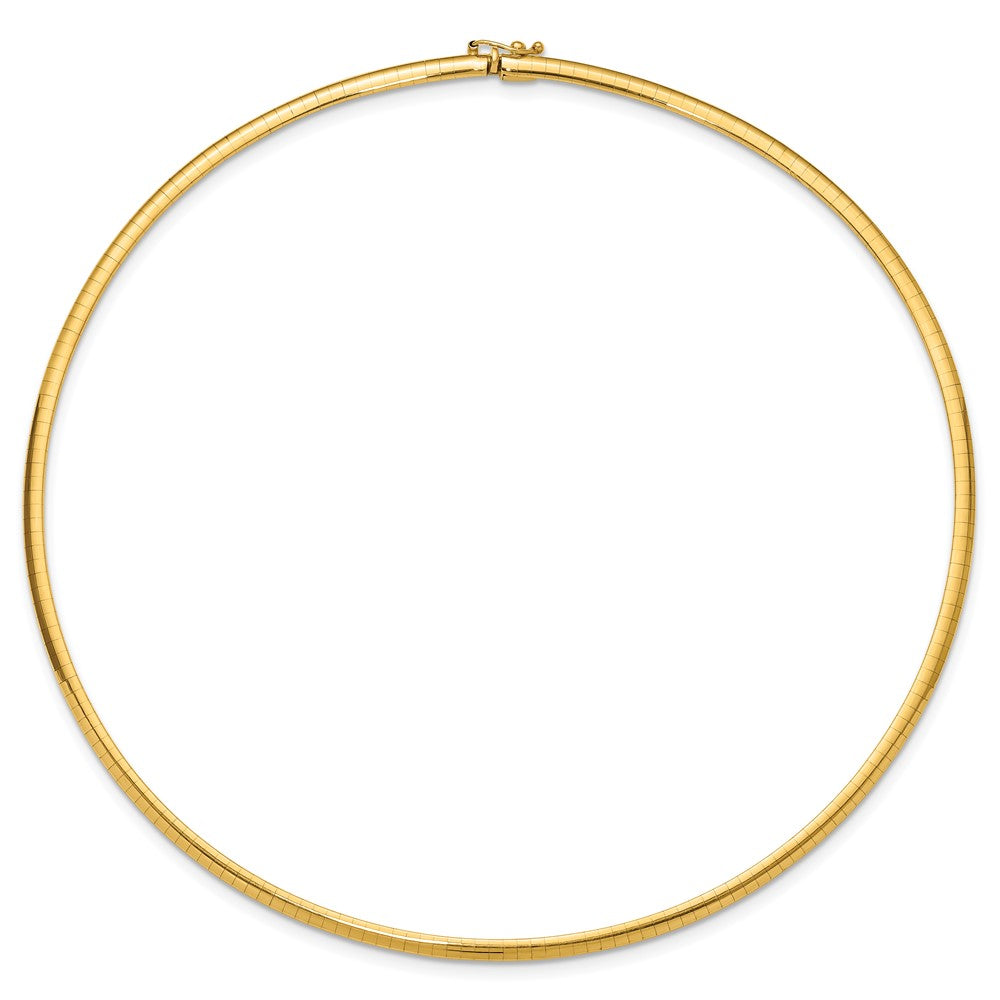 10k 3mm Domed 16 inch Omega Necklace