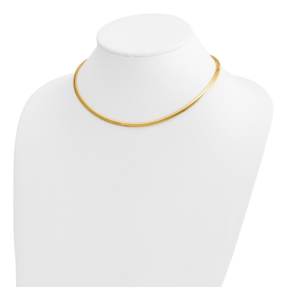 10k 4mm Domed 16 inch Omega Necklace