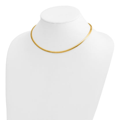 10k 4mm Domed 16 inch Omega Necklace