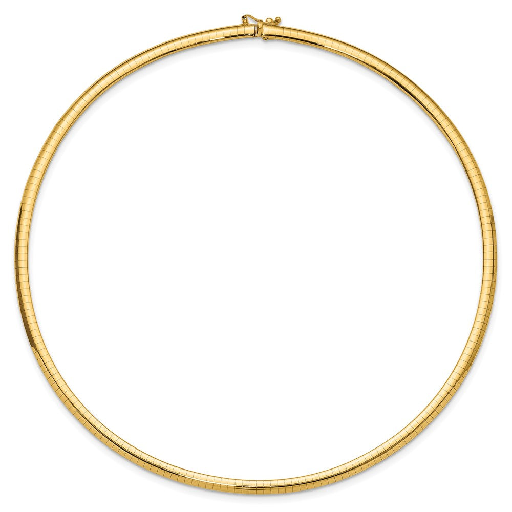 10k 4mm Domed 16 inch Omega Necklace