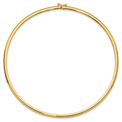 10k 4mm Domed 16 inch Omega Necklace