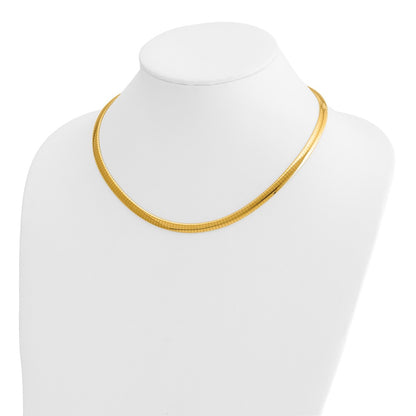 10k 6mm Domed 18 inch Omega Necklace