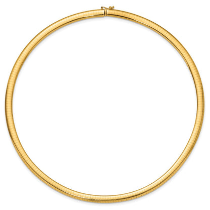 10k 6mm Domed 18 inch Omega Necklace