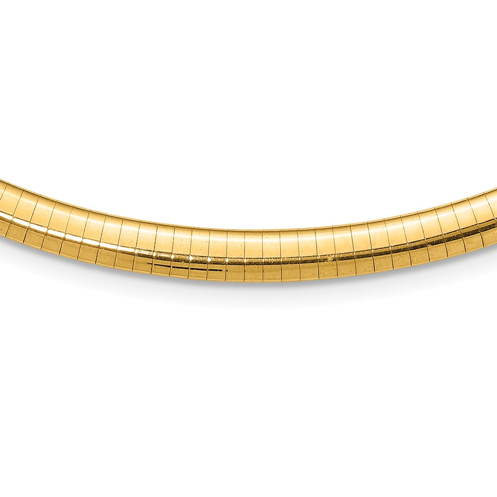 10k 6mm Domed 18 inch Omega Necklace