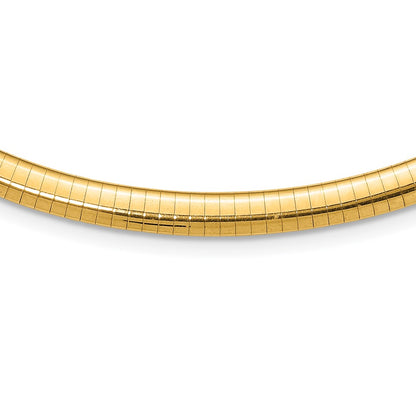 10k 6mm Domed 18 inch Omega Necklace