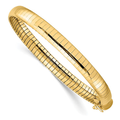 10k 6mm Domed 7 inch Omega Bracelet