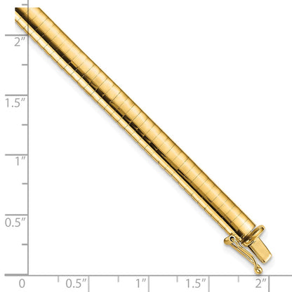 10k 6mm Domed 7 inch Omega Bracelet