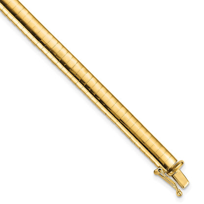 10k 6mm Domed 7 inch Omega Bracelet