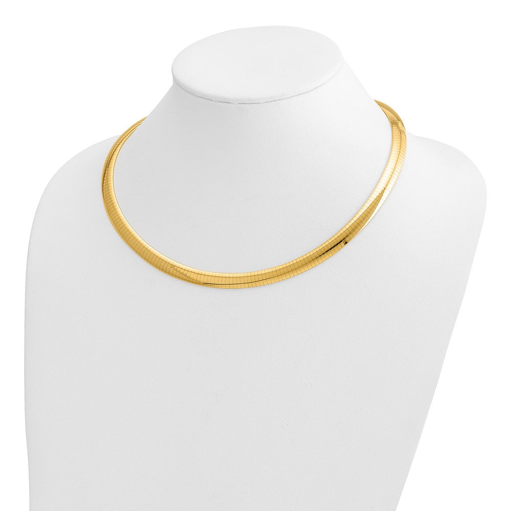 10k 8mm Domed 18 inch Omega Necklace