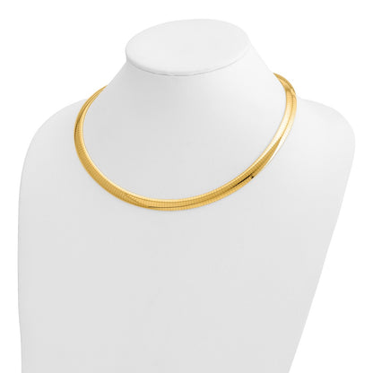 10k 8mm Domed 18 inch Omega Necklace