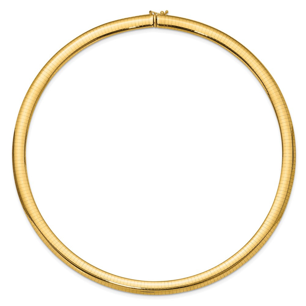10k 8mm Domed 18 inch Omega Necklace