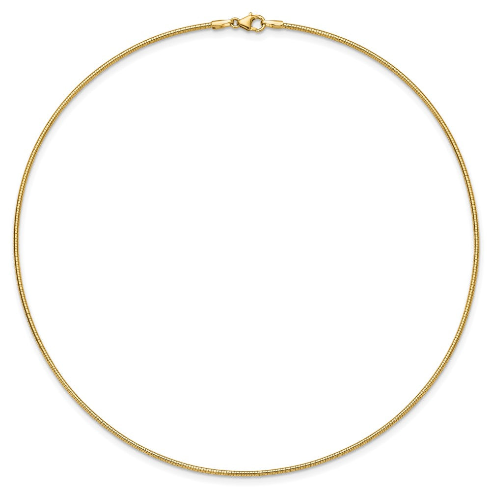 10k 1.4mm Round 16 inch Omega Necklace