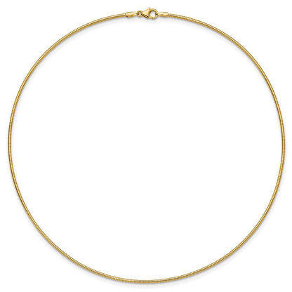 10k 1.4mm Round 16 inch Omega Necklace