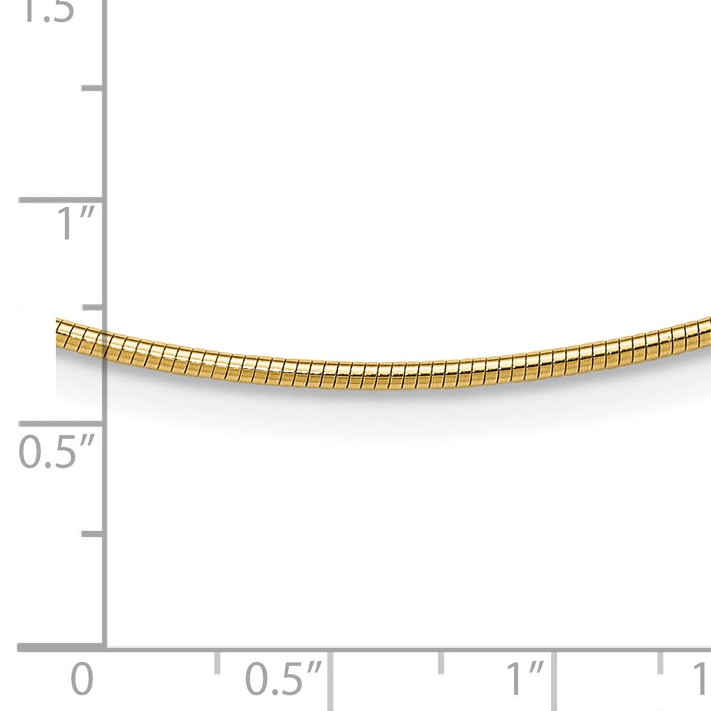 10k 1.4mm Round 16 inch Omega Necklace