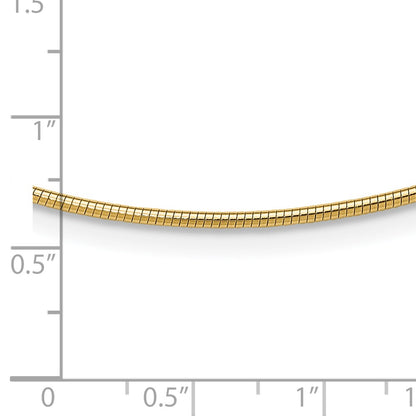 10k 1.4mm Round 16 inch Omega Necklace