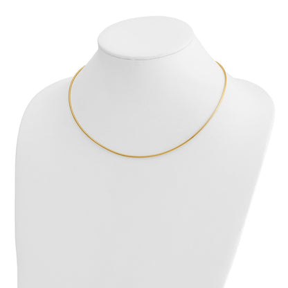 10k 1.4mm Round 18 inch Omega Necklace