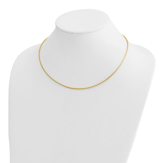 10k 1.4mm Round 18 inch Omega Necklace