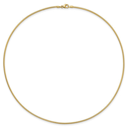 10k 1.4mm Round 18 inch Omega Necklace