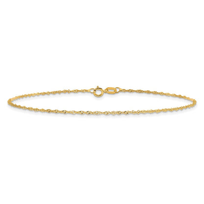 10k 1.1mm Singapore Chain Anklet