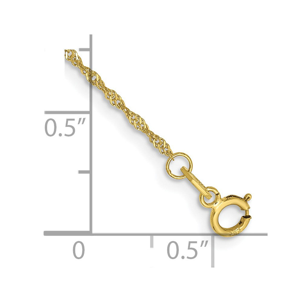 10k 1.1mm Singapore Chain Anklet