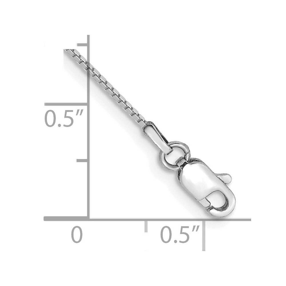 10k White Gold .9mm Box Chain Anklet