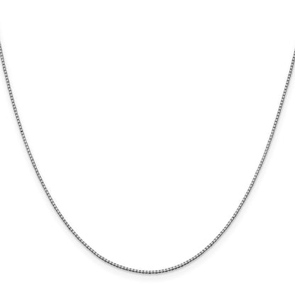 10k White Gold .95mm Box Chain Anklet