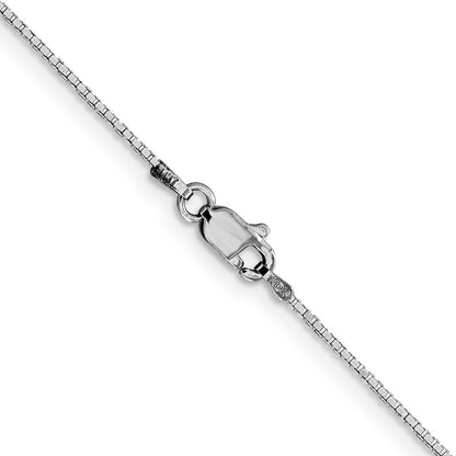 10k White Gold .95mm Box Chain Anklet