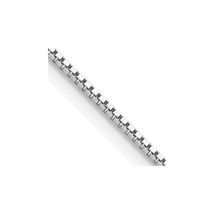 10k White Gold .95mm Box Chain Anklet