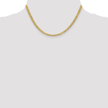10K 3.7mm Lightweight Flat Cuban Chain