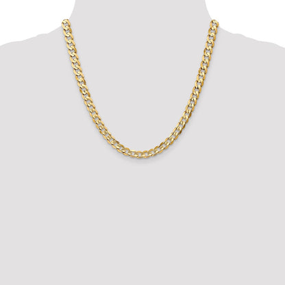 10K 6.75mm Open Concave Curb Chain 10K