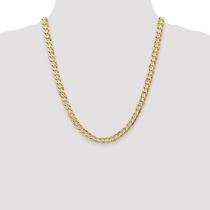 10K 6.75mm Open Concave Curb Chain 10K