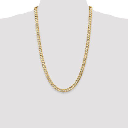 10K 6.75mm Open Concave Curb Chain 10K