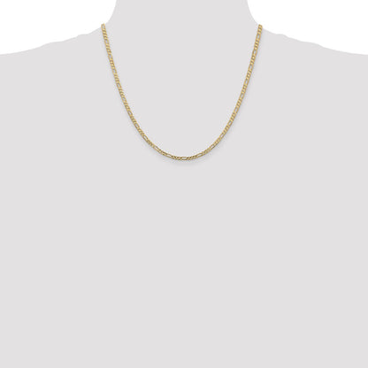 10k 3mm Concave Figaro Chain