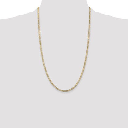 10k 3mm Concave Figaro Chain