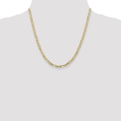 10k 4mm Concave Open Figaro Chain
