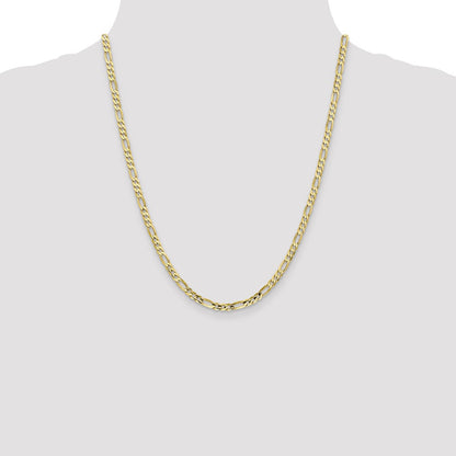 10k 4mm Concave Open Figaro Chain