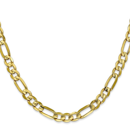10k 6mm Concave Open Figaro Chain