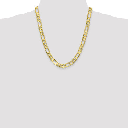 10k 8.75mm Concave Open Figaro Chain