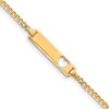 10k Polished Solid Chain/Solid Plate Curb Link Cut-out Heart 20x5mm Plate 7 inch ID Bracelet