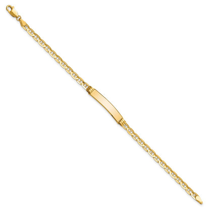 10k Polished Solid Chain/Solid Plate Anchor Link 25x5mm Plate 7 inch ID Bracelet
