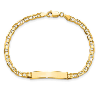 10k Polished Solid Chain/Solid Plate Anchor Link 25x5mm Plate 8 inch ID Bracelet