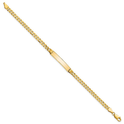 10k Polished Solid Chain/Solid Plate Curb Link 25x5mm Plate 7 inch ID Bracelet