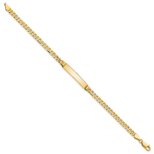10k Polished Solid Chain/Solid Plate Curb Link 25x5mm Plate 8 inch ID Bracelet