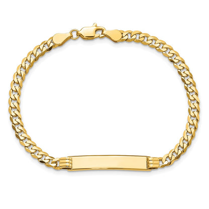 10k Polished Solid Chain/Solid Plate Curb Link 25x5mm Plate 7 inch ID Bracelet