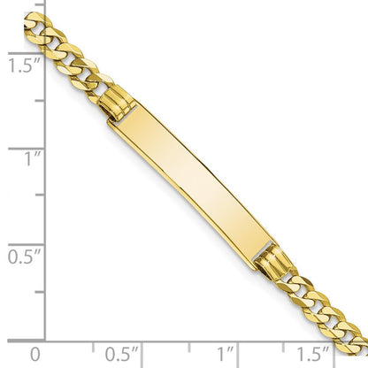 10k Polished Solid Chain/Solid Plate Curb Link 25x5mm Plate 7 inch ID Bracelet
