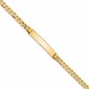 10k Polished Solid Chain/Solid Plate Curb Link 25x5mm Plate 8 inch ID Bracelet